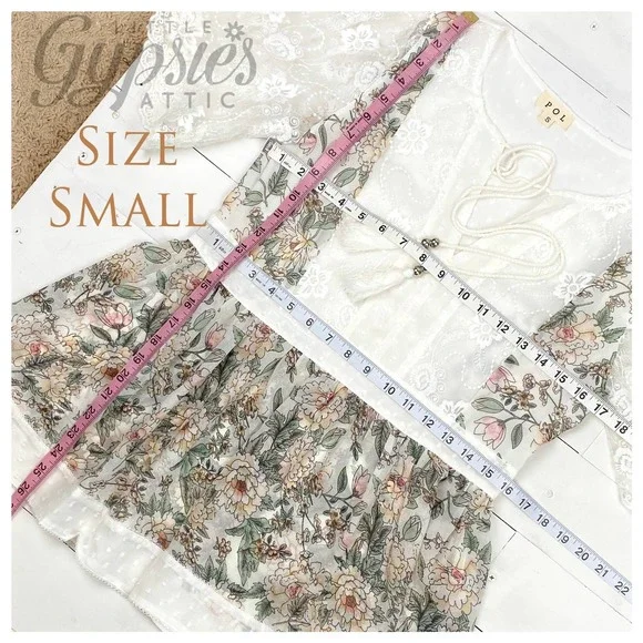 POL Cottagecore Peplum Tunic Top - Picture 9 of 10